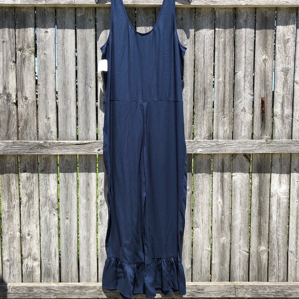 Chelsea28 Button Front Ruffle Hem Jumpsuit - Picture 3 of 7